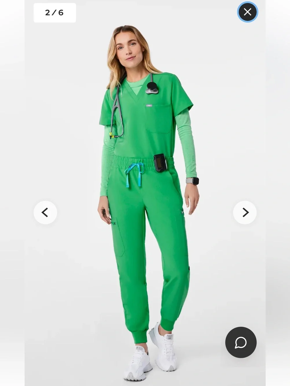 NWT Figs High Waist Yola Sm Pants Med Catarina Top Emerald Scrubs Set Petite